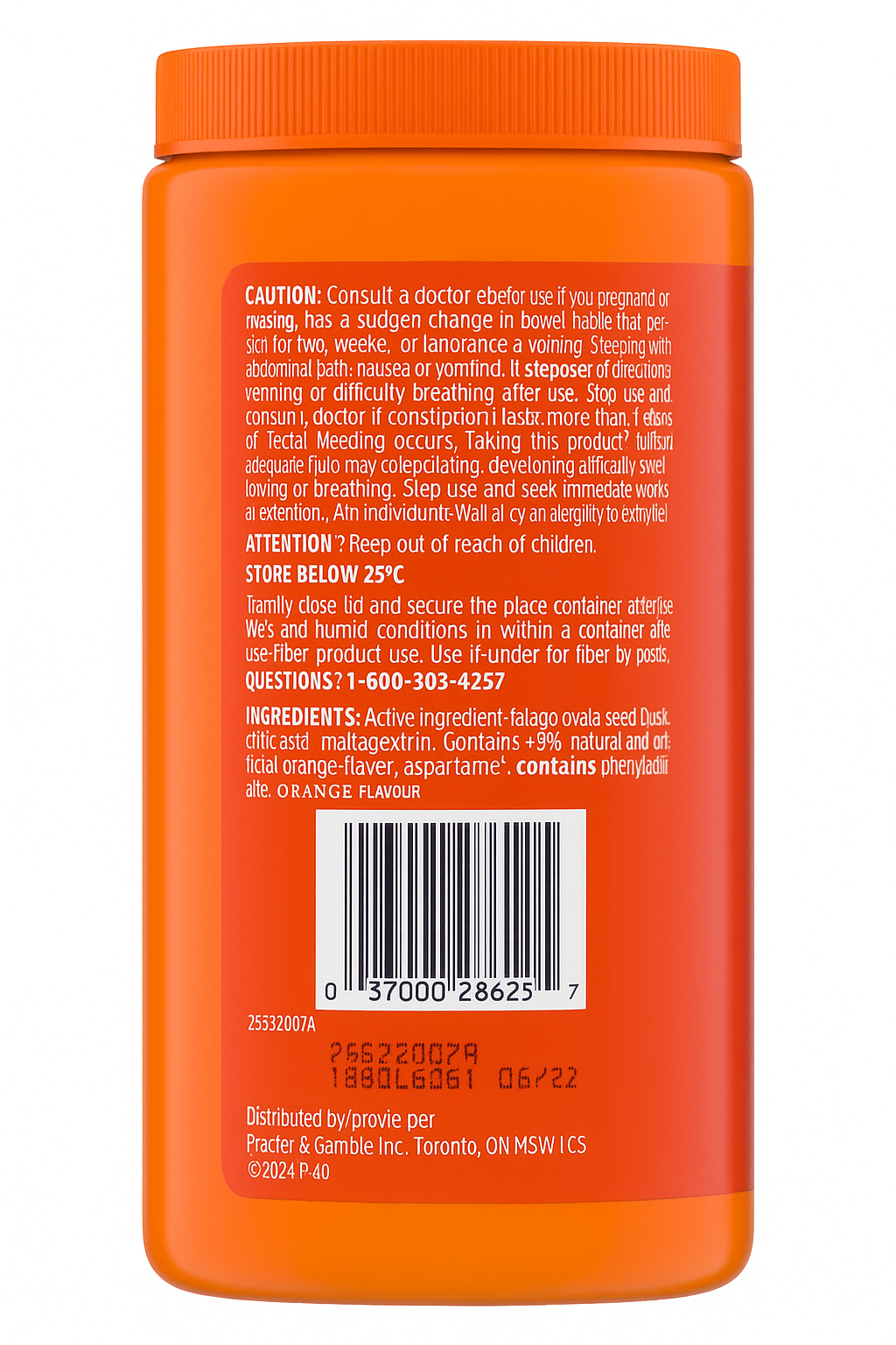 Metamucil Fibre Therapy Powder – Sugar-Free Orange, 228 Teaspoons