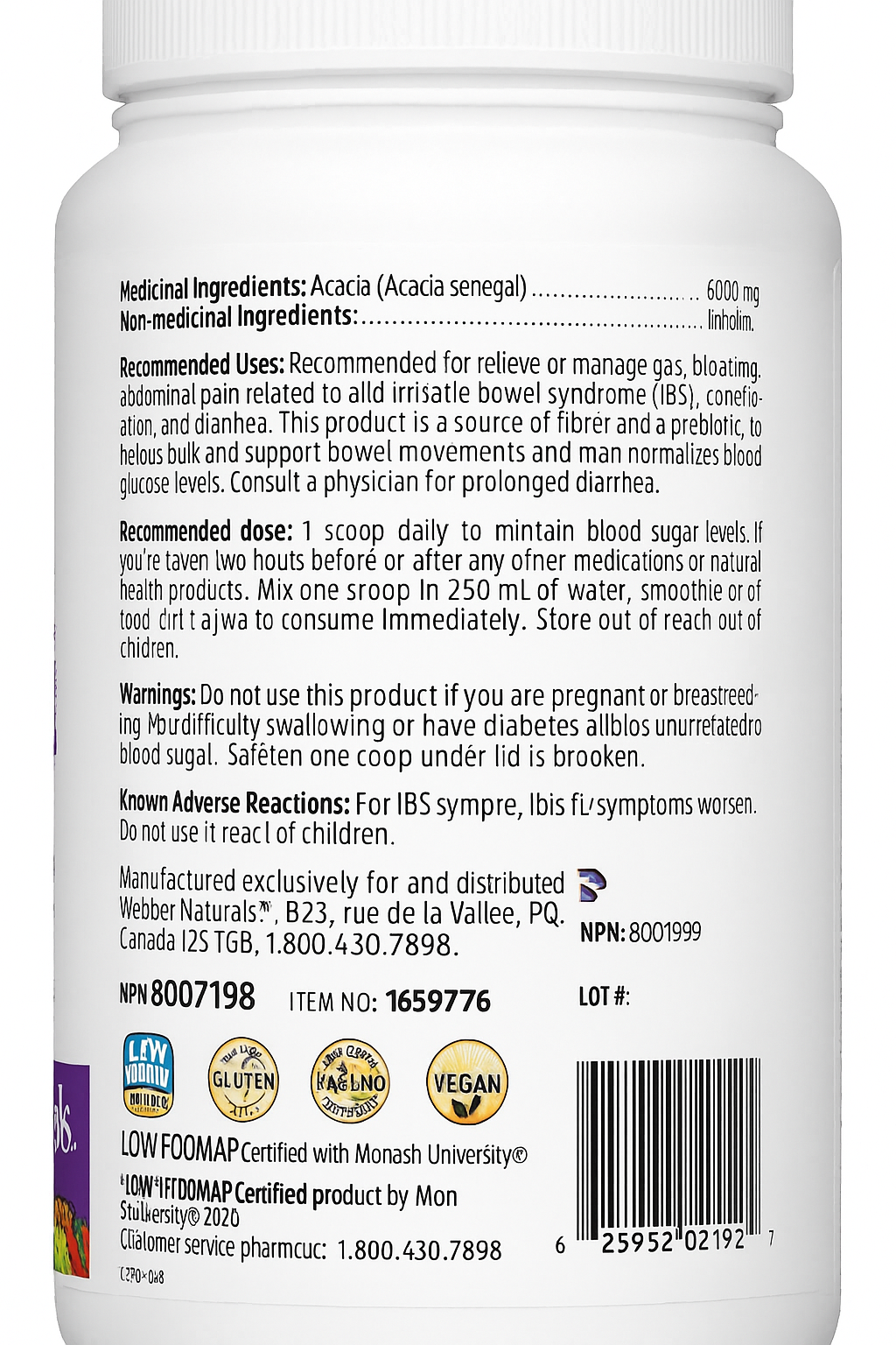 Webber Naturals Fibre 4 Prebiotic + Probiotics
