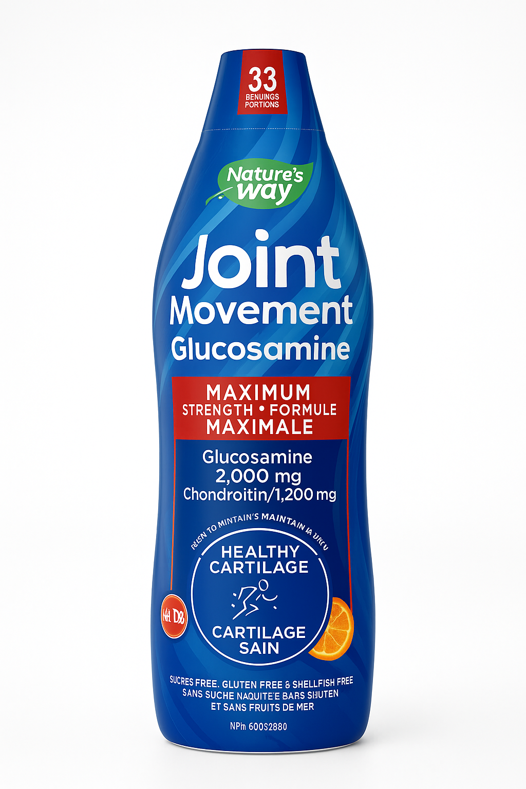 Nature’s Way Joint Movement Glucosamine | 2,000 mg Glucosamine + 1,200 mg Chondroitin | 1L Maximum Strength