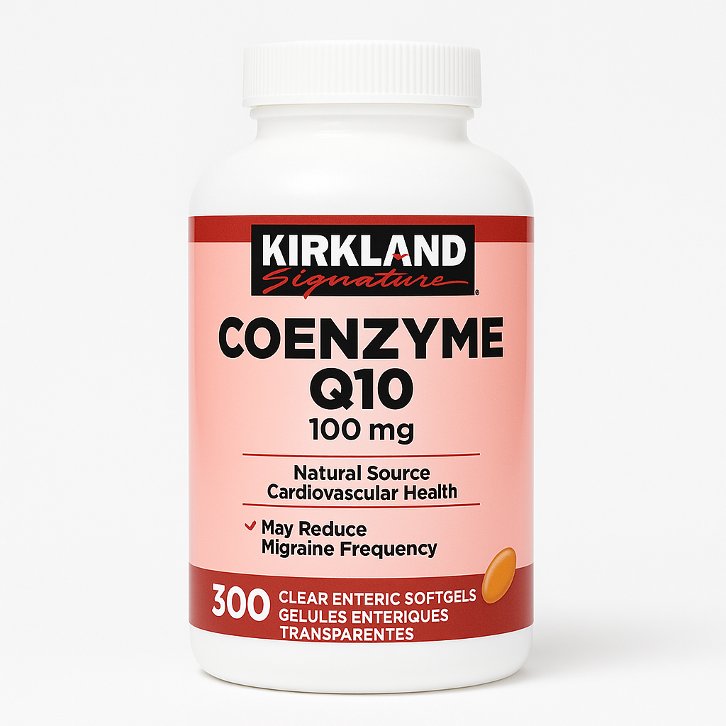 Kirkland Signature Coenzyme Q10 100 mg – 300 Clear Enteric Softgels