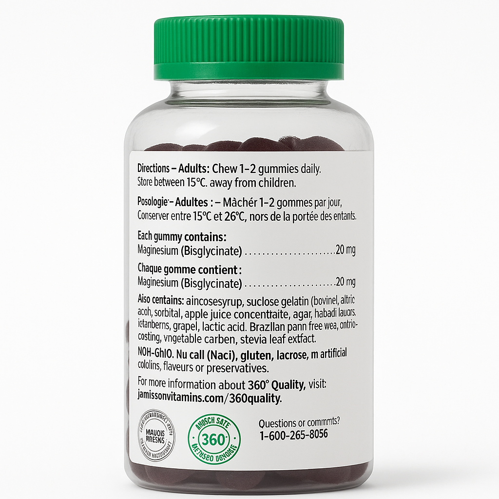 Jamieson Magnesium Bisglycinate Gummies – 150 Gummies
