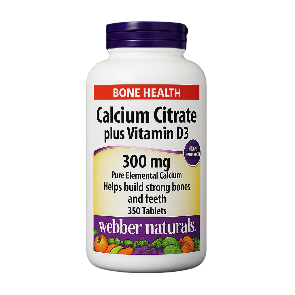 Webber Naturals Calcium Citrate plus Vitamin D3 – 300 mg
