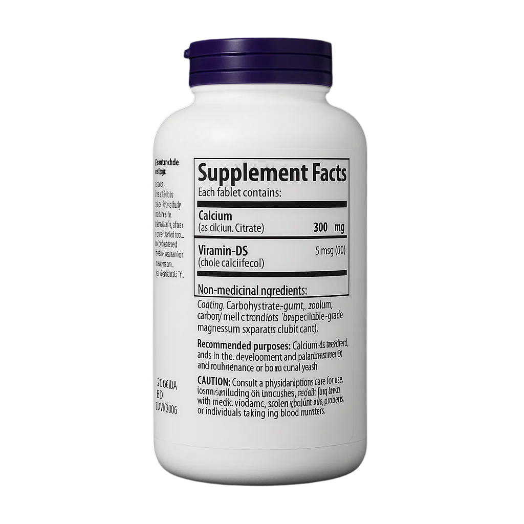 Webber Naturals Calcium Citrate plus Vitamin D3 – 300 mg