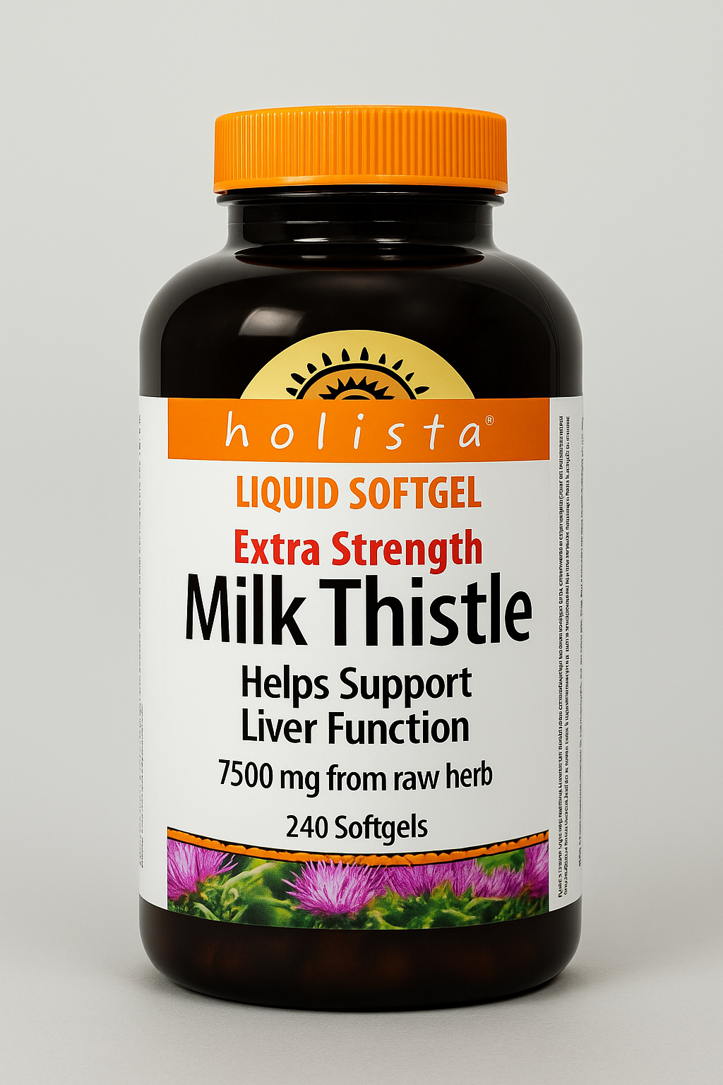 Holista Milk Thistle Extra Strength – 7500 mg (240 Liquid Softgels)