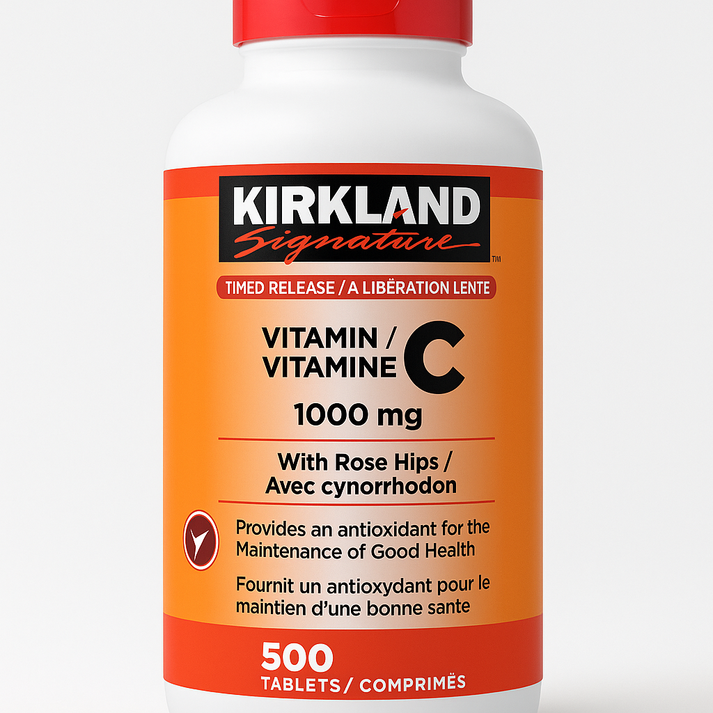 Kirkland Signature Vitamin C 1000 mg with Rose Hips – 500 Tablets