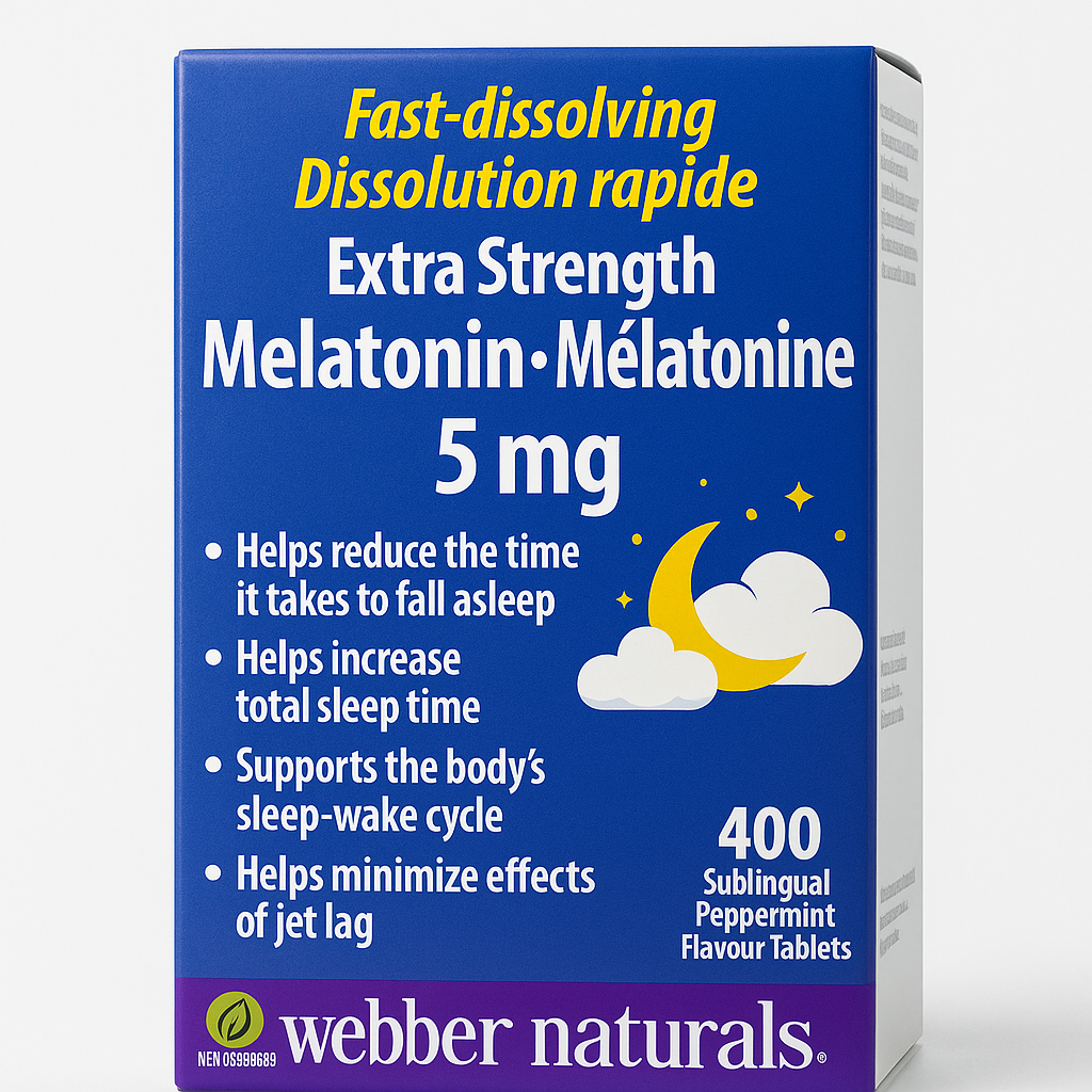 Webber Naturals Melatonin Extra Strength 5 mg (400 Sublingual Tablets)