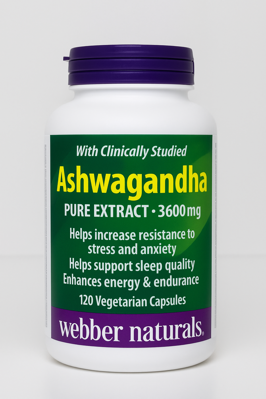 Webber Naturals Ashwagandha 3600 mg – 120 Vegetarian Capsules