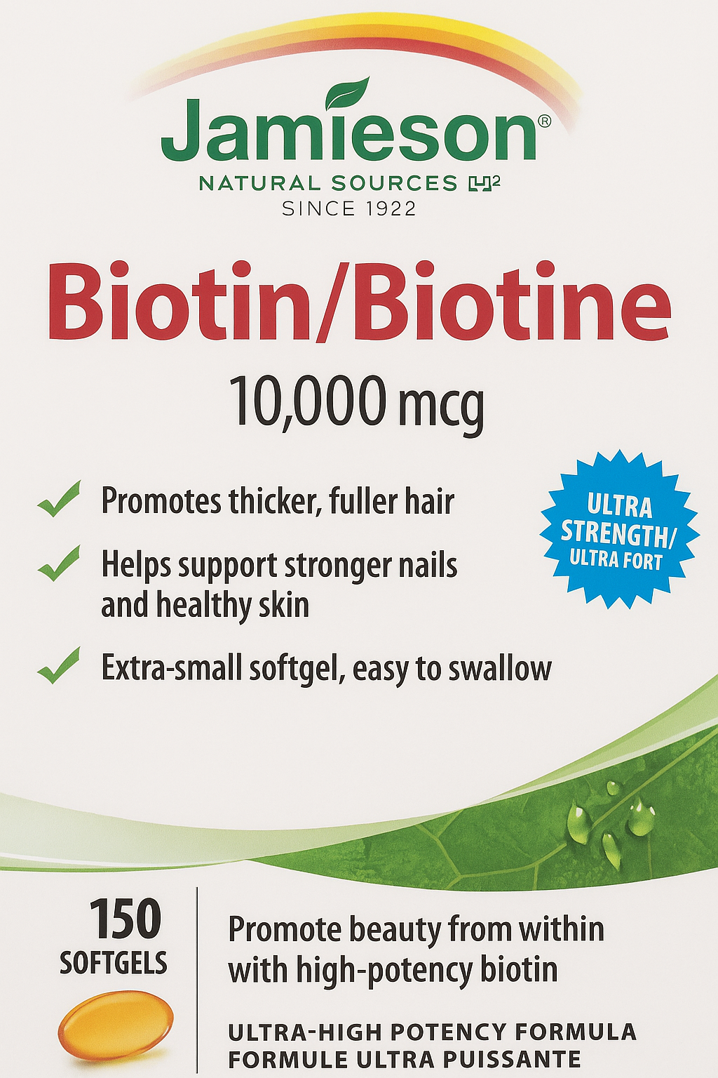 Jamieson Biotin 10,000 mcg – 150 Softgels