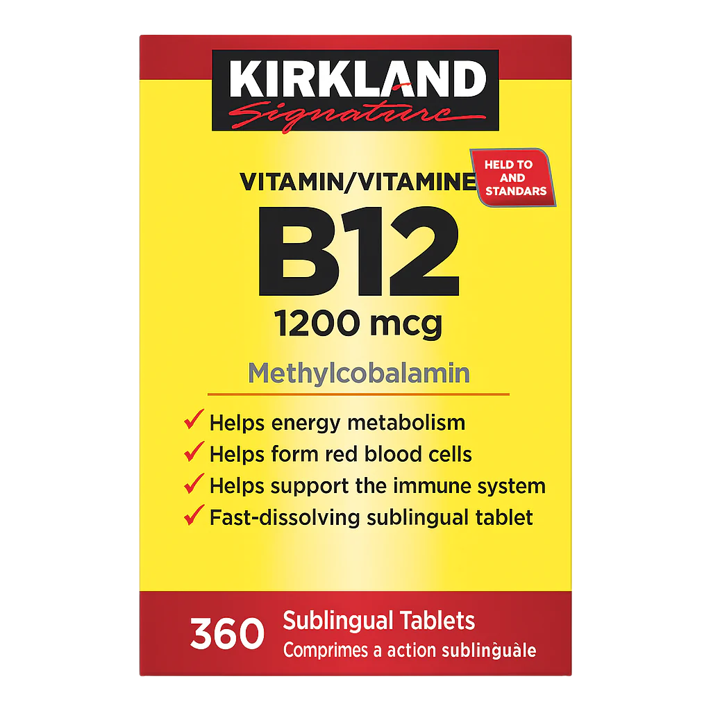 Kirkland Signature Vitamin B12 1200 mcg – 360 Sublingual Tablets
