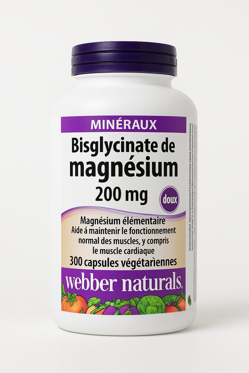 Webber Naturals Magnesium Bisglycinate 200 mg – 300 Vegetarian Capsules