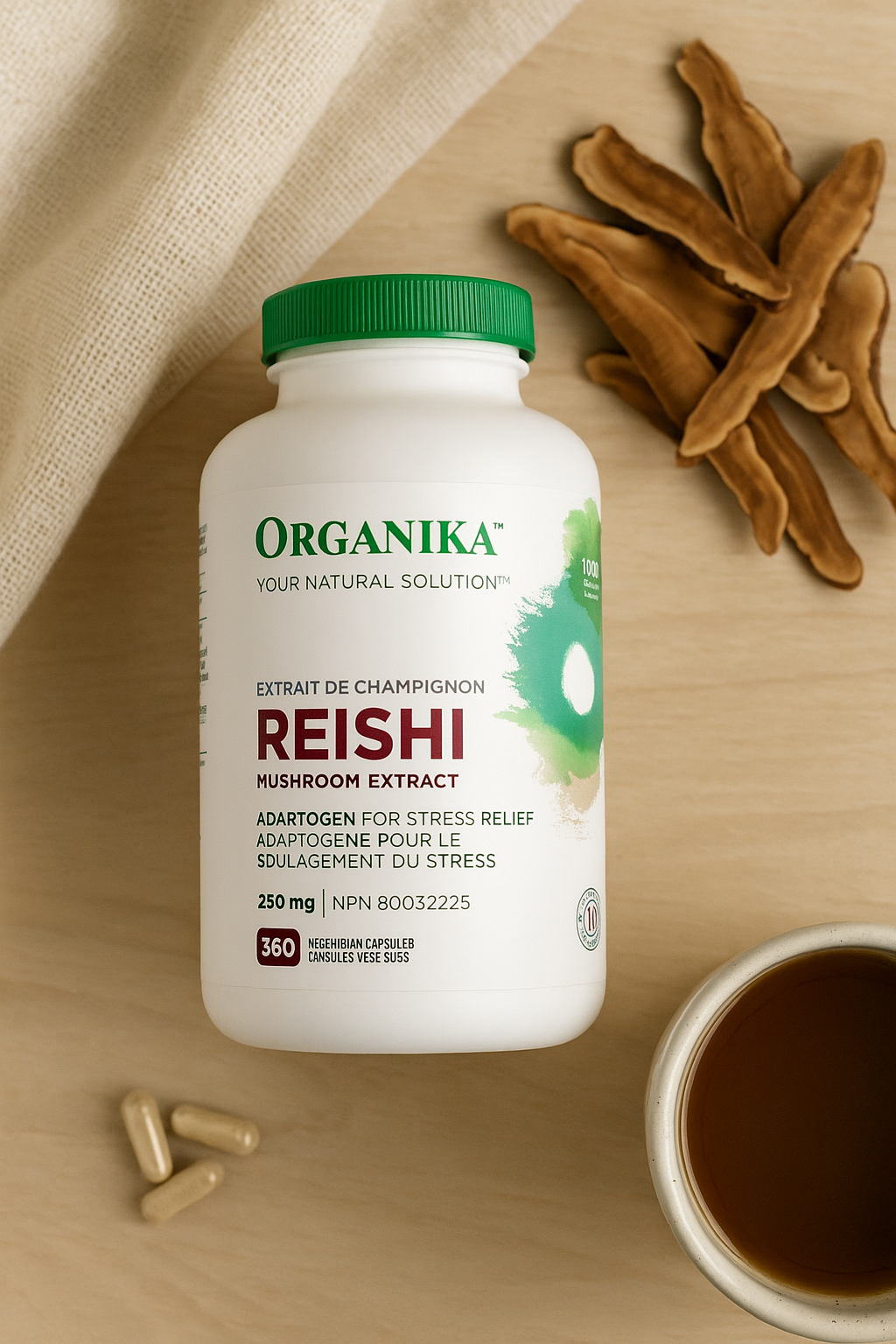 ORGANIKA® Reishi Mushroom Extract – 360 Vegetarian Capsules